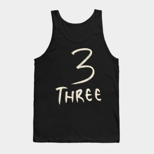 Hand Drawn Number Letter 3 Three Tank Top